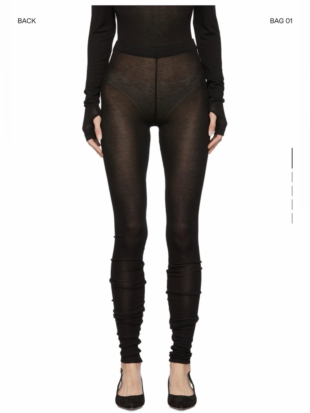 Toteme black villora sheer leggings